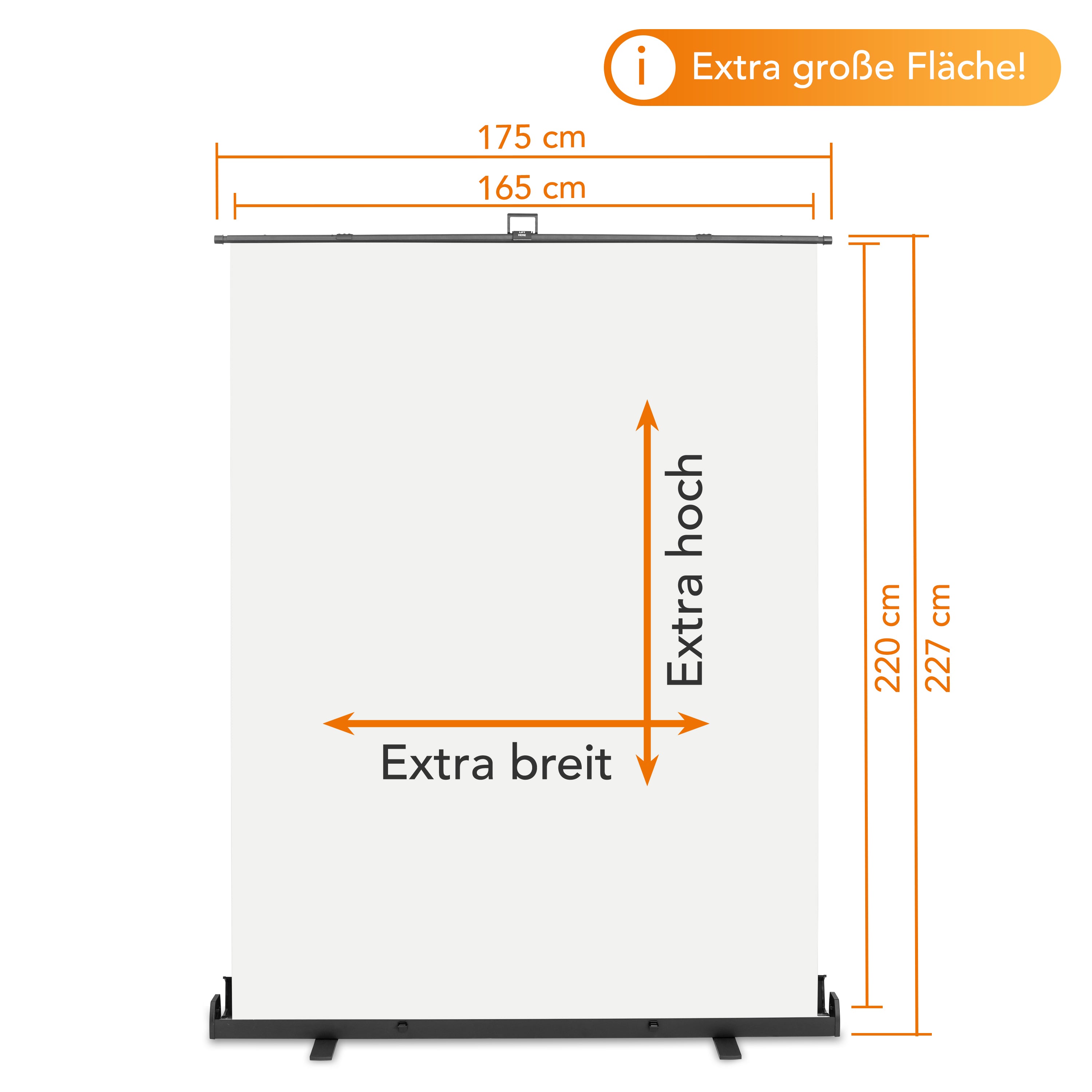 Fondale fotografico a rullo bianco 165 x 220 cm, sfondo per foto High-Key, con custodia di trasporto, Pannello per studi fotografici ingualcibile