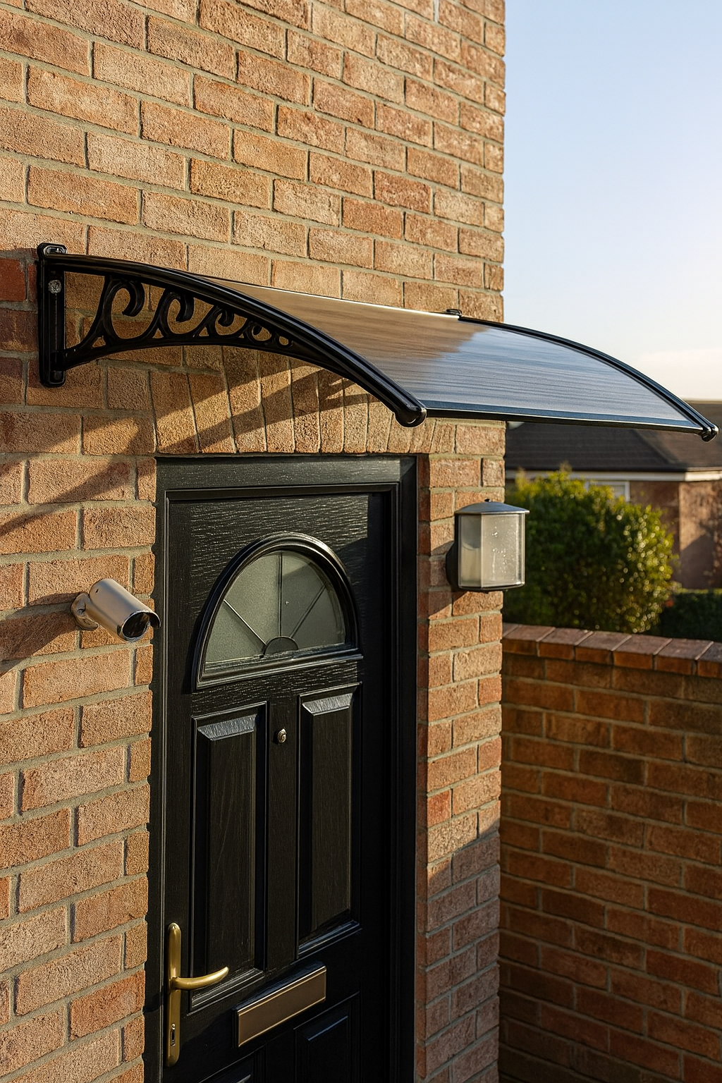 Pensilina in policarbonato alveolare fumé 150 x 100 cm con supporti Stars