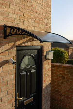 Pensilina in policarbonato alveolare fumé 150 x 100 cm con supporti Stars