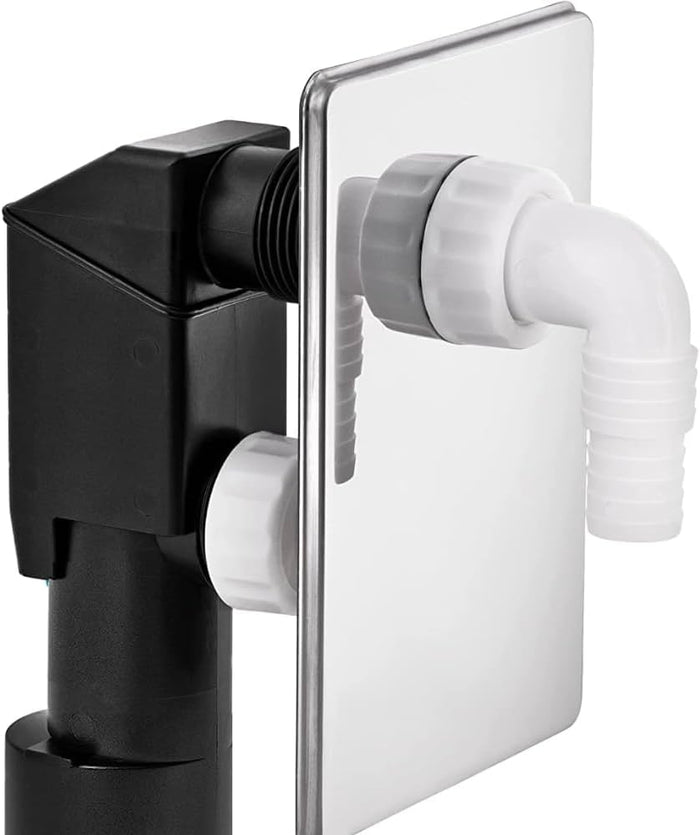 Piastra sifone lavatrice cromata 160 x 110 mm con foro diametro 34 mm DH