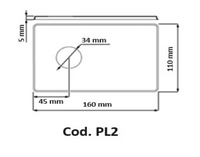 Piastra sifone lavatrice cromata 160 x 110 mm con foro diametro 34 mm DH