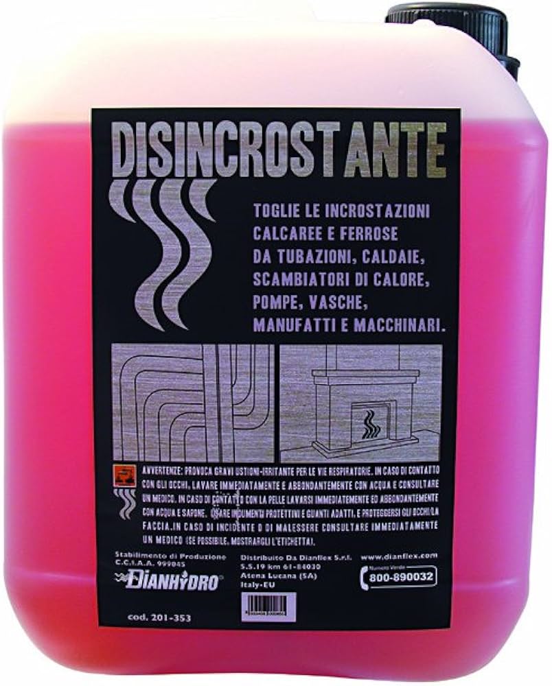 Disincrostante ad alto potenziale Decalc 5 litri rimuovi calcare e ruggine per caldaie e impianti DH