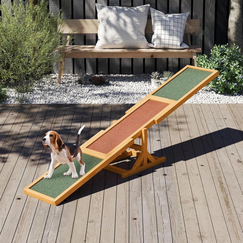 Altalena per Agility Cane, Set di Esercizi e Giochi per Cani, Giocattolo da Esterno, Attrezzatura per Allenamento dell'Equilibrio, Forniture per Animali per Percorsi a Ostacoli (Giallo)