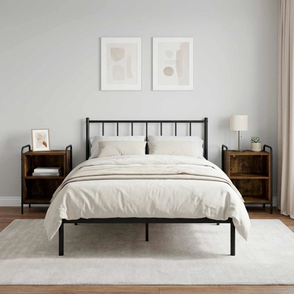 Armadio da Notte 2 pz Rovere Fumo 40 x 30 x 60 cm 8013511