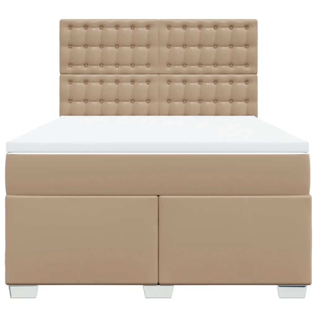Giroletto a Molle con Materasso Cappuccino 140x200cm Similpelle 3290727