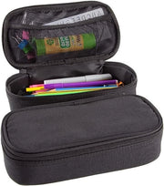 Organizzatore di grande capacità per scuola e ufficio - Nero Etui per ragazzi