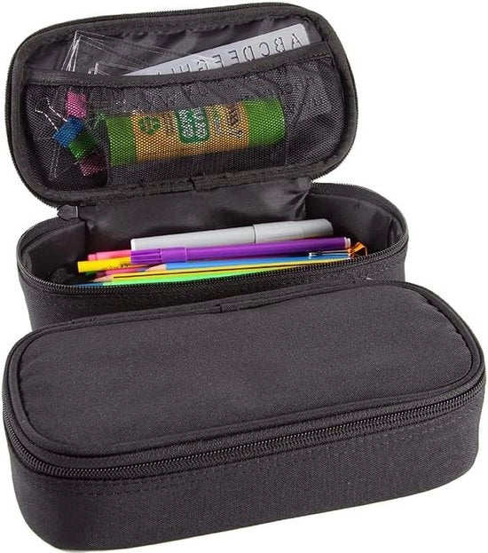 Organizzatore di grande capacità per scuola e ufficio - Nero Etui per ragazzi