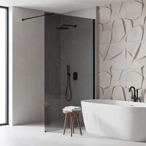 Parete Doccia Rea Flexi Grey / Black 90