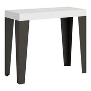 Consolle allungabile 90x40/300 cm Flame Premium bianco frassino gambe antracite
