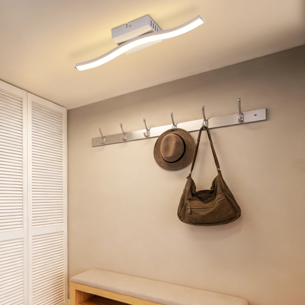 ZMH Plafoniera LED argento 6W moderna plafoniera bianco caldo 3000K per soggiorni camere da letto cucine e corridoi