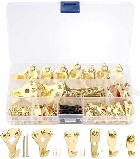 Kit di appendiFoto per parete con chiodi di supporto - 120 pezzi - AppendiFoto per parete robusto - Kit di appendiFoto per parete con chiodi - Scheda di supporto per parete