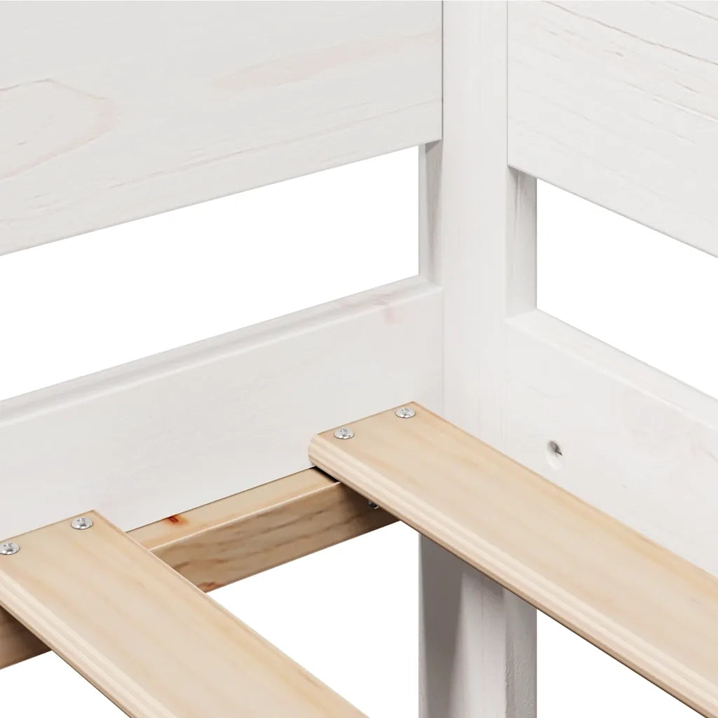 Letto singolo | Letto per adulti | Dormeuse con Cassetti Bianca 80x200 cm Legno Massello di Pino