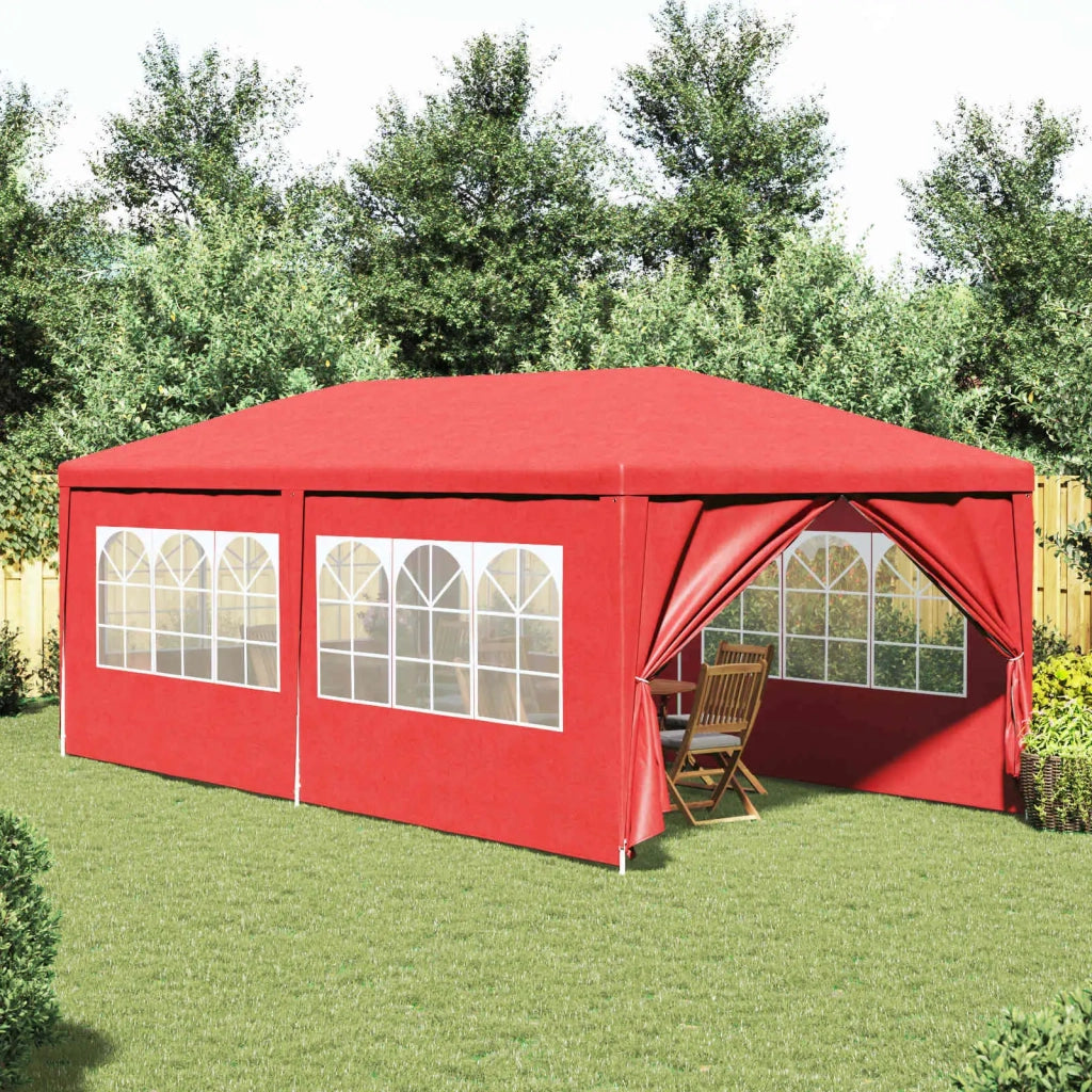Tenda Party-Tenda da festa 600 x 300 x 255 cm Rosso PE e Acciaio