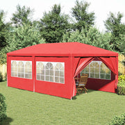Tenda Party-Tenda da festa 600 x 300 x 255 cm Rosso PE e Acciaio