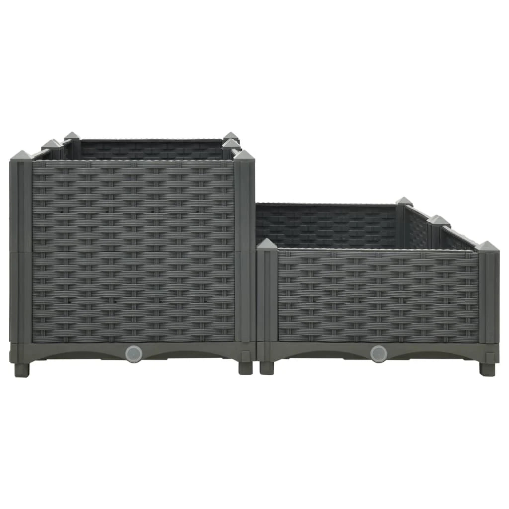 Fioriera rialzata per piante e fiori giardino 80 x 80 x 38 cm polipropilene 02_0000954