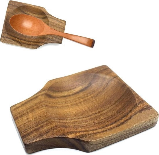 Sostegno per cucchiai in cucina - piccolo supporto in legno liscio per piano cottura - oggetto di uso comune per spatole - cucchiai - pinza