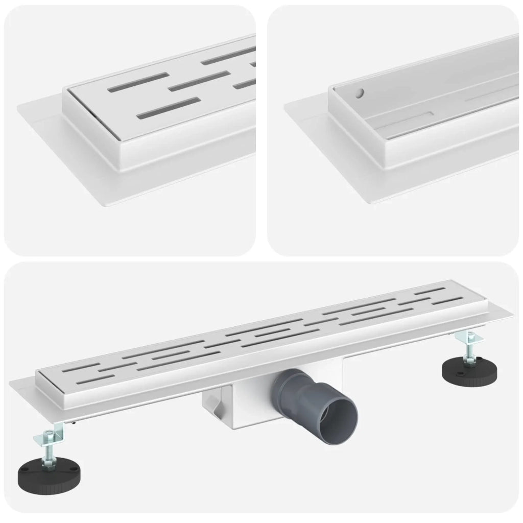 Drenaggio doccia con design a striscia Argento 60 cm CFW7313216