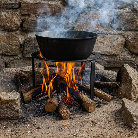 Treppiedi in ferro per camino diametro 48 cm supporto resistente per pentole e braci