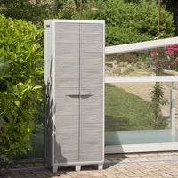 Armadio tuttorianti 2 ante con 3 ripiani regolabili effetto legno in resina colore grigio chiaro e grigio tortora 65x38x178 cm Toomax