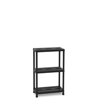 Scaffale in resina a 3 ripiani montaggio ad incastro colore nero 60x30x95 cm Toomax