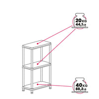 Scaffale in resina a 3 ripiani montaggio ad incastro colore nero 60x30x95 cm Toomax