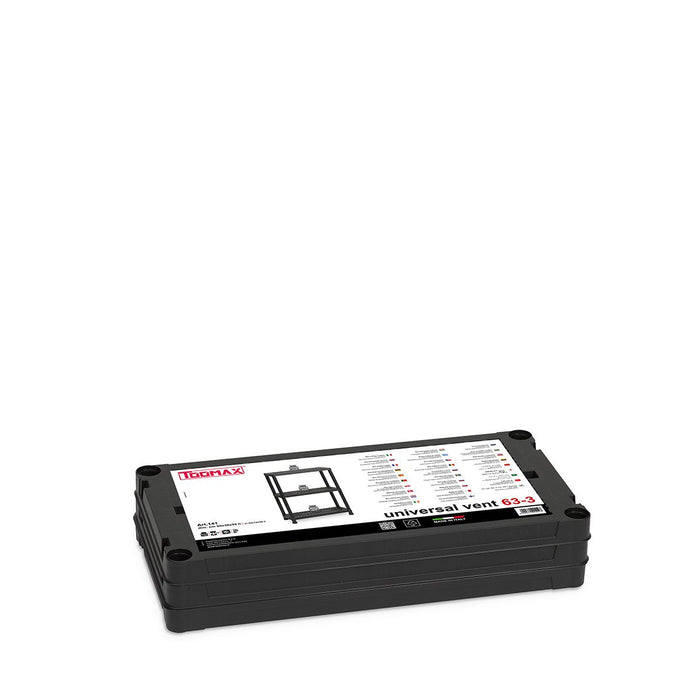 Scaffale in resina a 3 ripiani montaggio ad incastro colore nero 60x30x95 cm Toomax