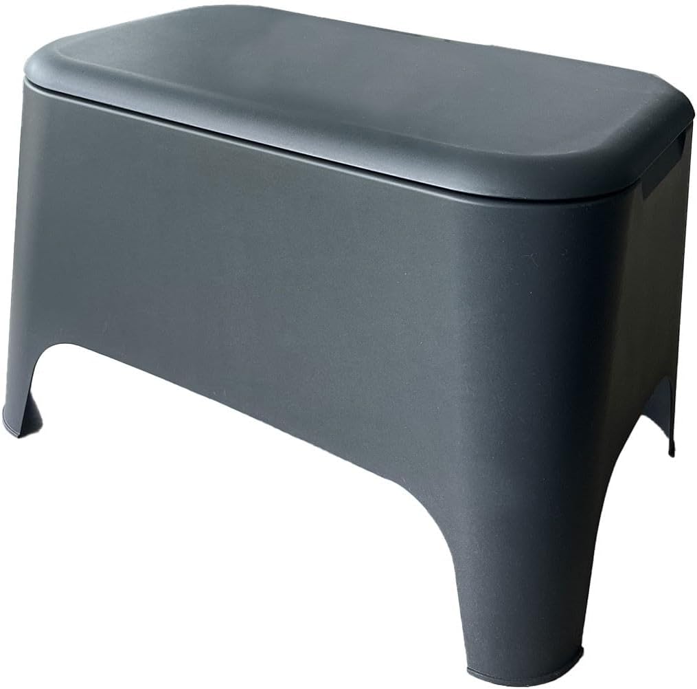 Tavolino Petra per interno ed esterno con vano portaoggetti 21 litri colore nero antracite Toomax confezione 4 pezzi