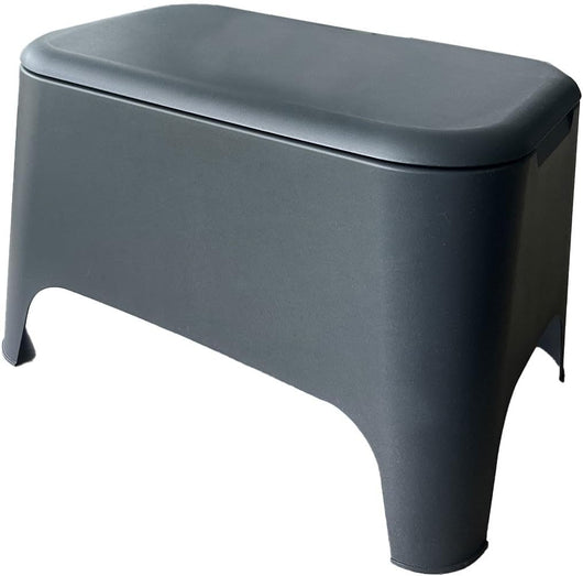 Tavolino Petra per interno ed esterno con vano portaoggetti 21 litri colore nero antracite Toomax confezione 4 pezzi