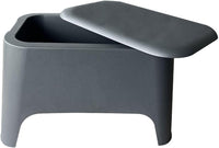 Tavolino Petra per interno ed esterno con vano portaoggetti 21 litri colore nero antracite Toomax confezione 4 pezzi