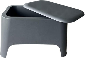 Tavolino Petra per interno ed esterno con vano portaoggetti 21 litri colore nero antracite Toomax confezione 4 pezzi