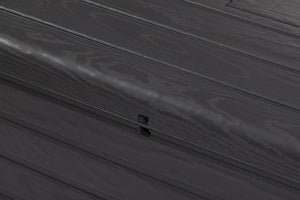 Panchina da esterno Foreverspring con baule portaoggetti 270 litri effetto legno colore nero antracite Toomax