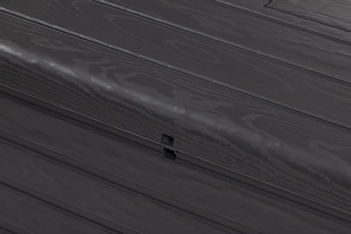 Panchina da esterno Foreverspring con baule portaoggetti 270 litri effetto legno colore nero antracite Toomax