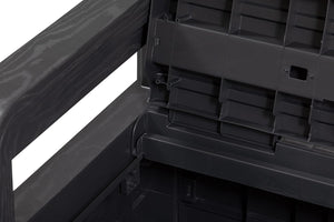 Panchina da esterno Foreverspring con baule portaoggetti 270 litri effetto legno colore nero antracite Toomax