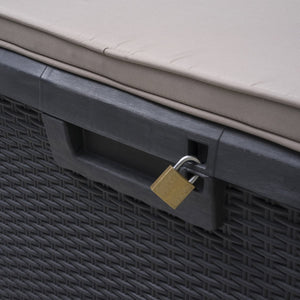 Baule Compact Box Santorini Plus 125 litri in resina effetto rattan apertura assistita colore antracite Toomax