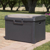 Baule Compact Box Santorini Plus 125 litri in resina effetto rattan apertura assistita colore antracite Toomax