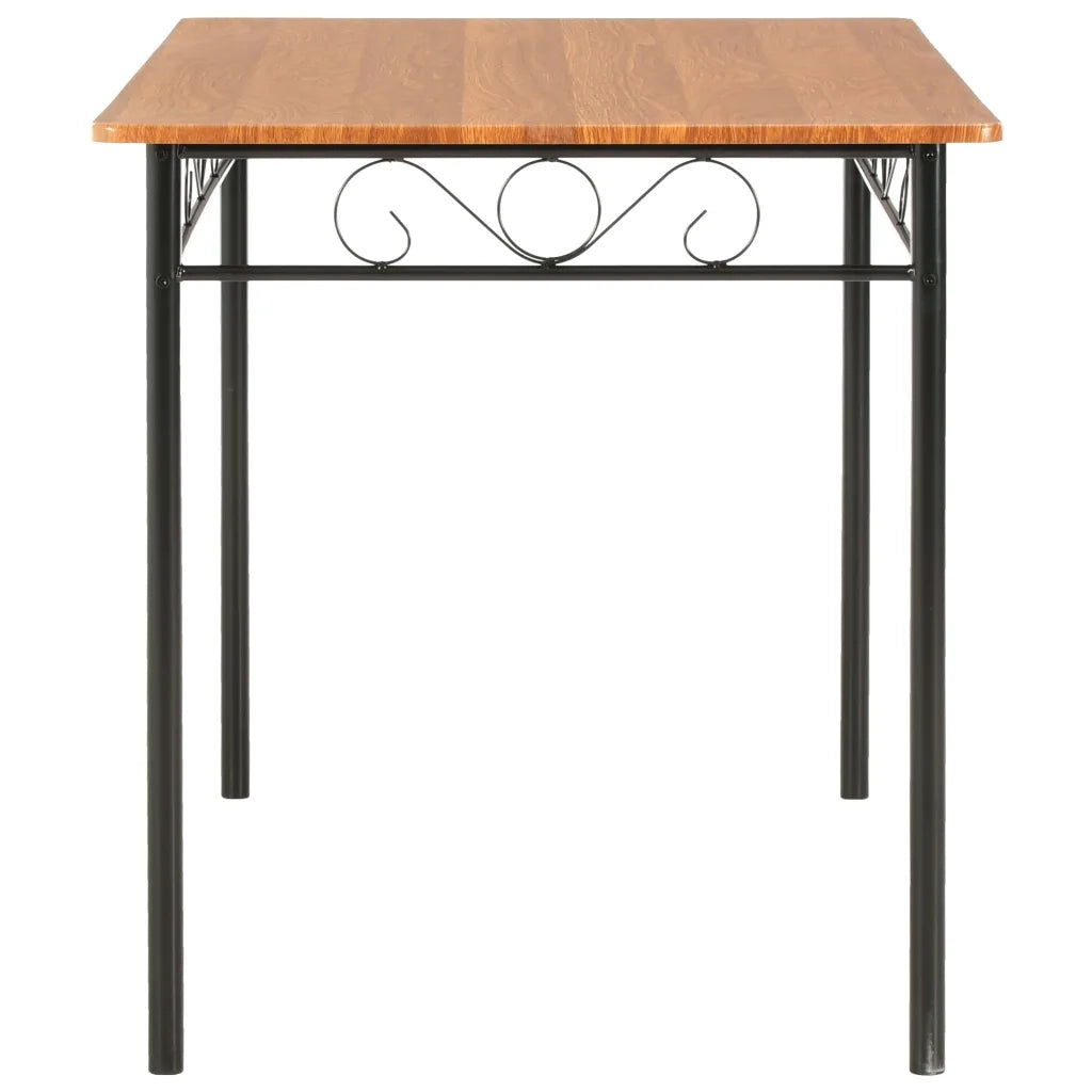 Set da Pranzo 7 pz in MDF e Acciaio Marrone 281401