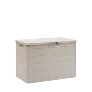 Baule multiuso Woody’s 160 litri in resina effetto legno per interno ed esterno colore tortora Toomax