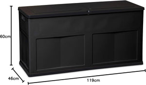 Baule multiuso Trend 320 litri in resina per esterno apertura con lucchetto colore nero Toomax