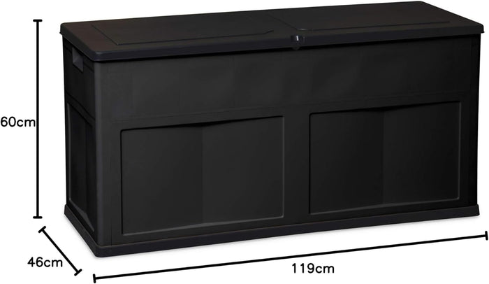 Baule multiuso Trend 320 litri in resina per esterno apertura con lucchetto colore nero Toomax