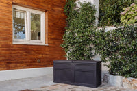 Baule multiuso Trend 320 litri in resina per esterno apertura con lucchetto colore nero Toomax