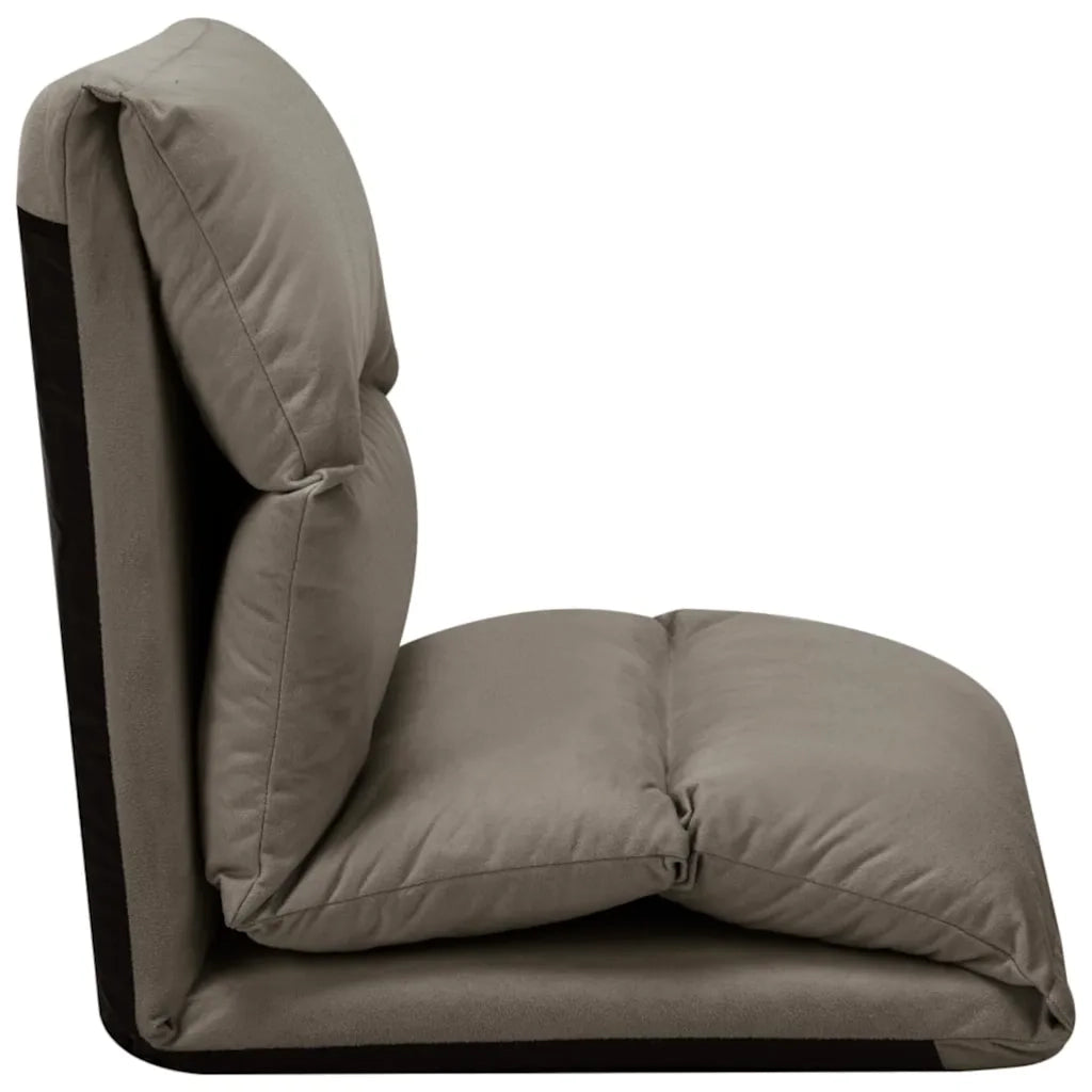 Sedia a Sdraio da Terra Pieghevole Grigio Scuro in Microfibra cod mxl 66676