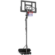 Canestro da Basket Altezza Regolabile 235-305cm in PE Infrangibile Nero