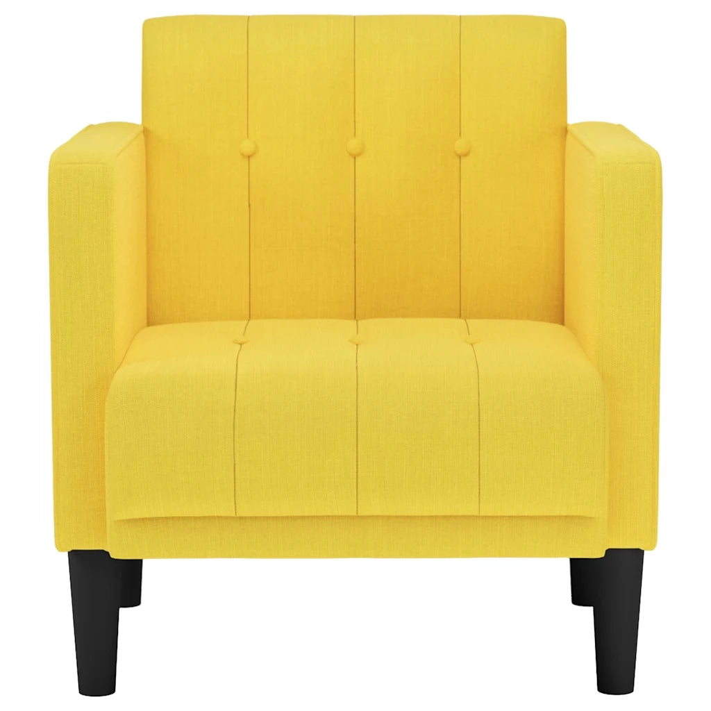 Divano Sedia con Braccioli Giallo Chiaro 53 cm in Tessuto 4100550