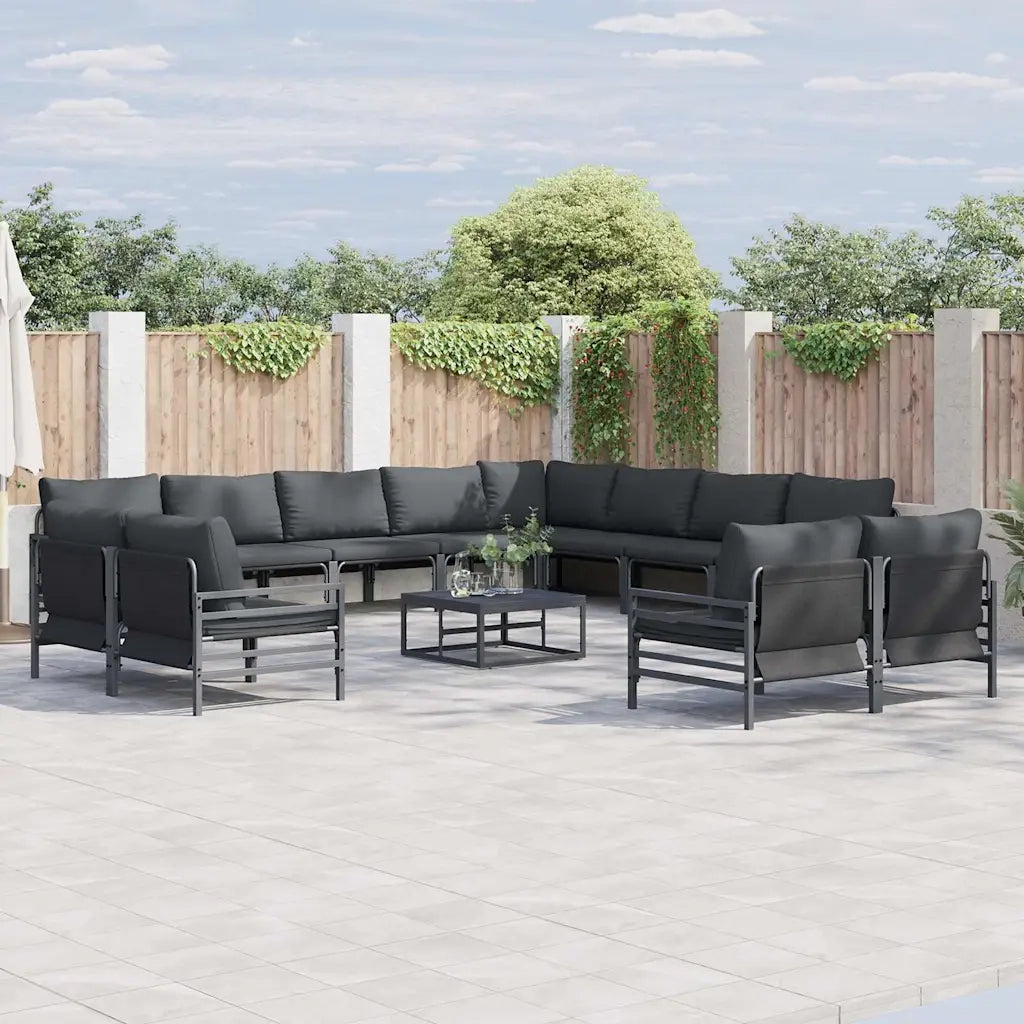 vidaXL Set Divano da Giardino 13 pcs Antracite Acciaio