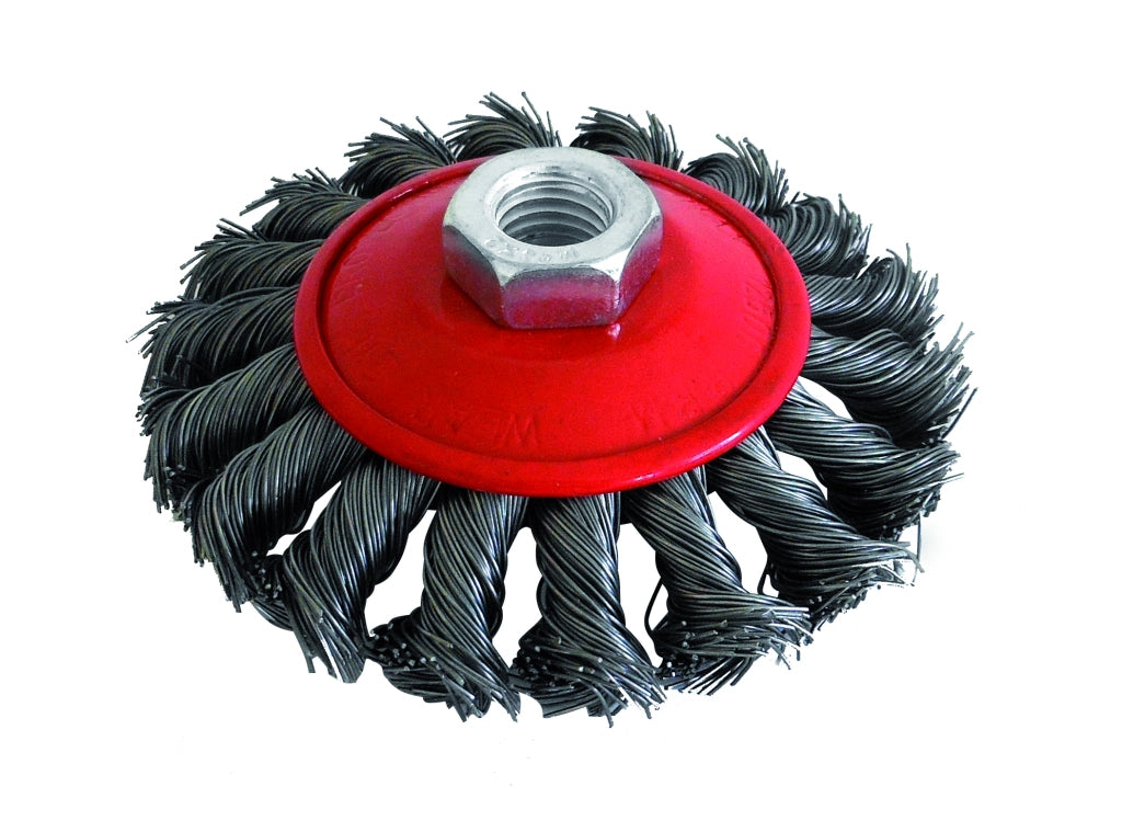 Utilia SPAZZOLA CIRCOLARE CONICA A MAZZETTI RITORTI attacco M14 Ø mm. 100 10.00 pz
