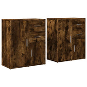 Buffet credenza cassettiera armadio mobile contenitore organizer per cucina soggiorno salotti set da 2 60 x 31 x 70 cm legno ingegnerizzato marrone 02_0036738