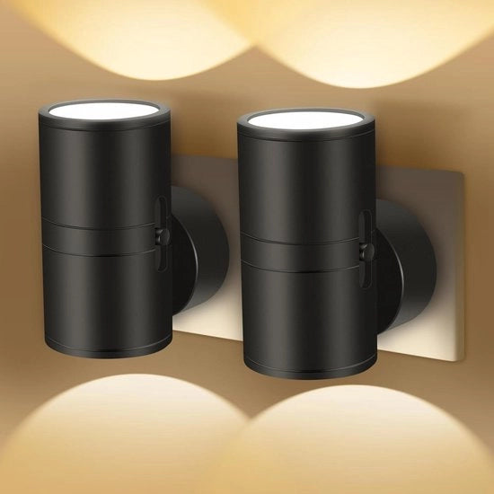 Lampada da Parete a Controllo Remoto con Sensore di Luce e Regolazione di Intensità - 2 Pezzi - Adatto per Camera da Letto/Corridoio/Luce Calda