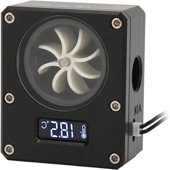 Contatore di Corrente per Acqua G1-4 Filtro di Raffreddamento Corrente Contatore con Display LCD - Sistema di Raffreddamento PC - Piccolo Contatore di Corrente 3Pin 12V con Display LCD - Nero