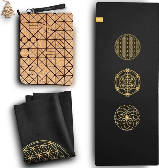 Mat yoga antiscivolo in gomma naturale e microfibra - formato XL - libero da sostanze pericolose - vegano - sostenibile - per pilates, fitness e allenamento