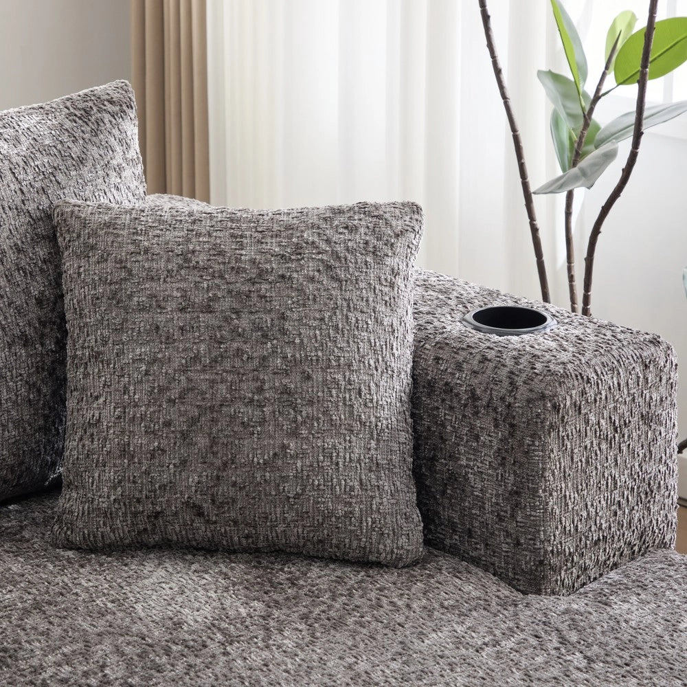 Divano Angolare Modulare 3 Posti ¨C Xylo ¨C Grigio, Chaise Longue, 261x165x80